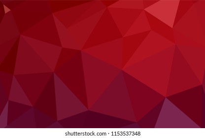 Dark Red vector polygon abstract layout. Triangular geometric sample with gradient.  Completely new template for your banner.