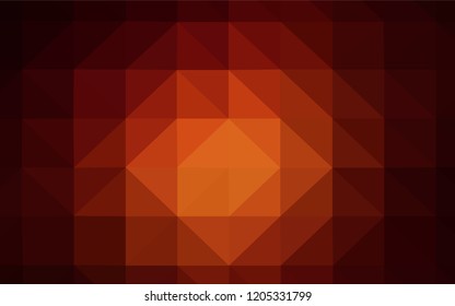 Dark Red vector polygon abstract backdrop. Triangular geometric sample with gradient.  Brand new style for your business design.