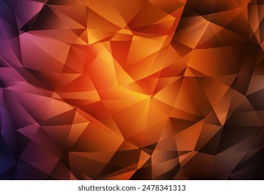 Dark Red vector polygon abstract backdrop. Geometric illustration in Origami style with gradient.  Template for cell phone's backgrounds.