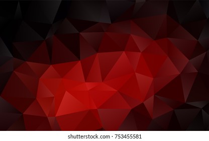 Dark Red vector polygon abstract template. Colorful abstract illustration with gradient. Triangular pattern for your business design.