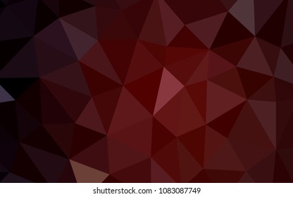 Dark Red vector polygonal background. Polygonal abstract illustration with gradient. Best triangular design for your business.