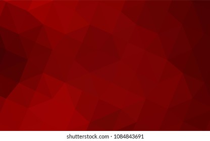 Dark Red vector polygonal background. Glitter abstract illustration with an elegant design. The best triangular design for your business.