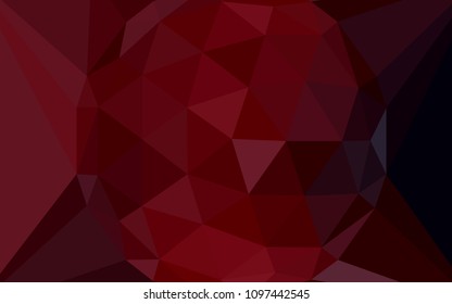 Dark Red vector polygonal background with a diamond. Polygonal abstract illustration with gradient. Best triangular design for your business.