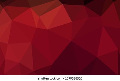 Dark Red vector polygonal background. Glitter abstract illustration with an elegant triangles. Completely new template for your banner.