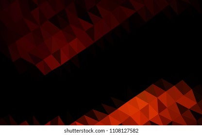 Dark Red vector polygonal background. Triangular geometric sample with gradient.  Triangular pattern for your business design.
