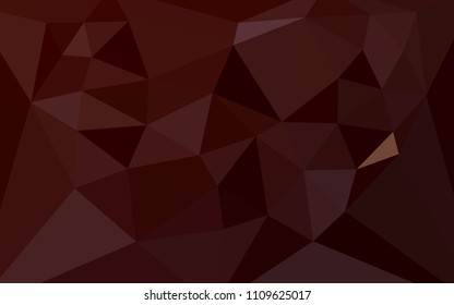 Dark Red vector polygonal background with a heart in a centre. Colorful illustration with gradient. Template for cell phone's backgrounds.