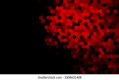 Dark Red vector polygonal illustration, which consist of hexagons. Hexagonal design for your business. Creative geometric background in Origami style with gradient