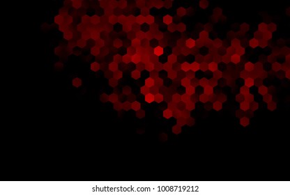 Dark Red vector polygonal illustration, which consist of hexagons. Hexagonal design for your business. Creative geometric background in Origami style with gradient