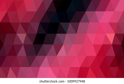 Dark Red vector polygonal illustration, which consist of triangles. Triangular design for your business. Creative geometric background in Origami style with gradient