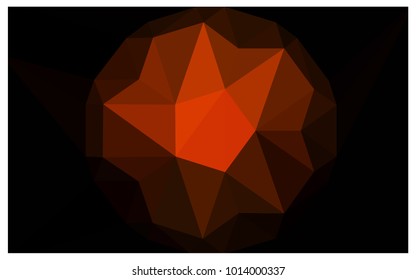 Dark Red vector polygonal illustration, which consist of triangles with a gemstone in center. Triangular design of a huge diamond for your business. Creative geometric background of gems.