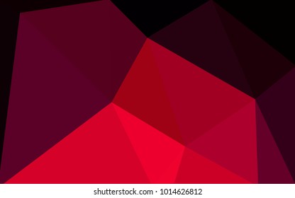 Dark Red vector polygonal illustration, which consist of triangles. Triangular design for your business. Creative geometric background in Origami style with gradient