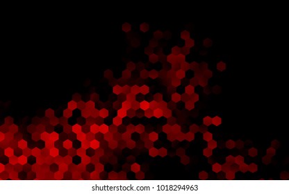Dark Red vector polygonal illustration, which consist of hexagons. Hexagonal pattern for your business design. Geometric background in Origami style with gradient. 