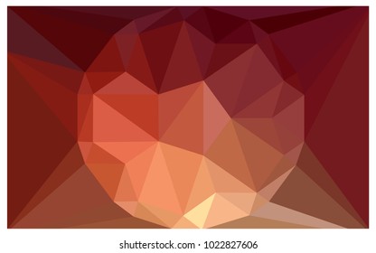 Dark Red vector polygonal illustration, which consist of triangles with a gemstone in center. Triangular design of a huge diamond for your business. Creative geometric background of gems.