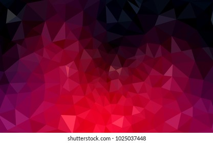 Dark Red vector polygonal illustration, which consist of triangles. Triangular design for your business. Creative geometric background in Origami style with gradient