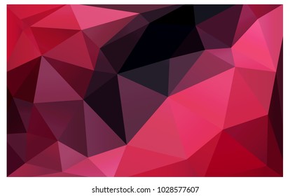 Dark Red vector polygonal illustration, which consist of triangles. Triangular design for your business. Creative geometric background in Origami style with gradient
