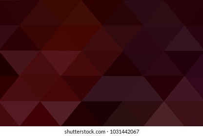 Dark Red vector polygonal illustration, which consist of triangles. Triangular design for your business. Creative geometric background in Origami style with gradient