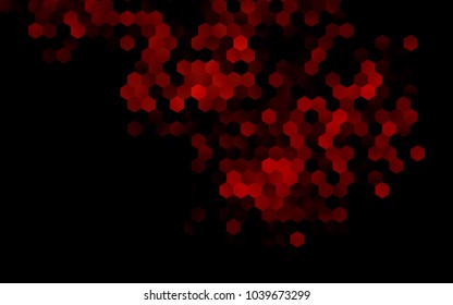 Dark Red vector polygonal illustration, which consist of hexagons. Hexagonal pattern for your business design. Geometric background in Origami style with gradient. 