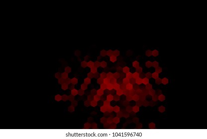 Dark Red vector polygonal illustration, which consist of hexagons. Hexagonal pattern for your business design. Geometric background in Origami style with gradient. 