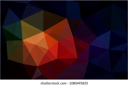 Dark Red vector polygonal illustration, which consist of triangles. Triangular design for your business. Creative geometric background in Origami style with gradient