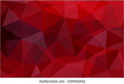 Dark Red vector polygonal illustration, which consist of triangles. Triangular pattern for your business design. Geometric background in Origami style with gradient. 