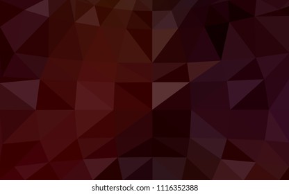 Dark Red vector polygonal illustration, which consist of triangles. Triangular design for your business. Creative geometric background in Origami style with gradient