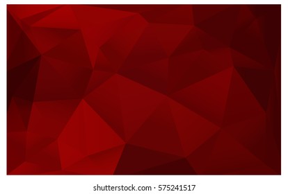 Dark Red vector polygonal illustration, which consist of triangles. Triangular pattern for your business design. Geometric background in Origami style with gradient. 