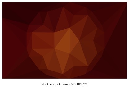 Dark Red vector polygonal illustration, which consist of triangles with a gemstone in center. Triangular design of a huge diamond for your business. Creative geometric background of gems.