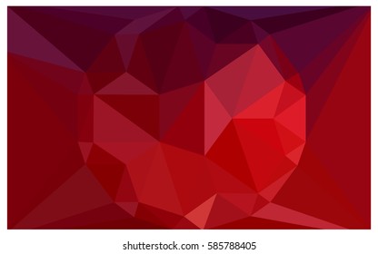 Dark Red vector polygonal illustration, which consist of triangles with a gemstone in center. Triangular design of a huge diamond for your business. Creative geometric background of gems.
