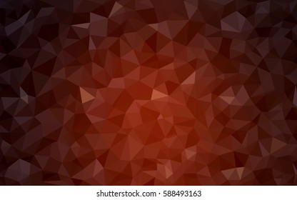 Dark Red vector polygonal illustration, which consist of triangles. Triangular design for your business. Creative geometric background in Origami style with gradient
