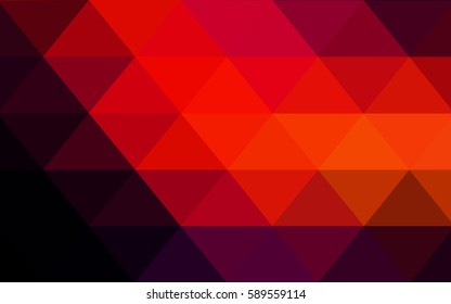 Dark Red vector polygonal illustration, which consist of triangles. Triangular pattern for your business design. Geometric background in Origami style with gradient. 