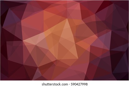 Dark Red vector polygonal illustration, which consist of triangles. Triangular pattern for your business design. Geometric background in Origami style with gradient. 
