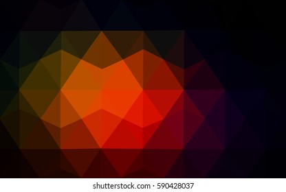 Dark Red vector polygonal illustration, which consist of triangles. Triangular design for your business. Creative geometric background in Origami style with gradient