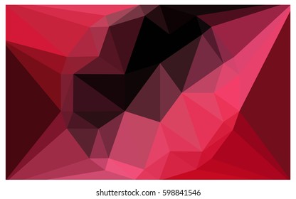 Dark Red vector polygonal illustration, which consist of triangles with a gemstone in center. Triangular design of a huge diamond for your business. Creative geometric background of gems.