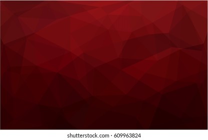 Dark Red vector polygonal illustration, which consist of triangles. Triangular pattern for your business design. Geometric background in Origami style with gradient. 