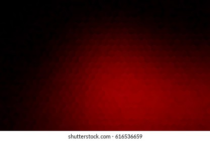 Dark red vector polygonal illustration, which consist of hexagons. Hexagonal design for your business. Creative geometric background in Origami style with gradient