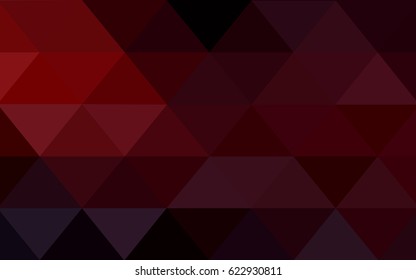 Dark Red vector polygonal illustration, which consist of triangles. Triangular design for your business. Creative geometric background in Origami style with gradient