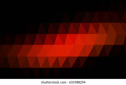 Dark Red vector polygonal illustration, which consist of triangles. Triangular design for your business. Creative geometric background in Origami style with gradient