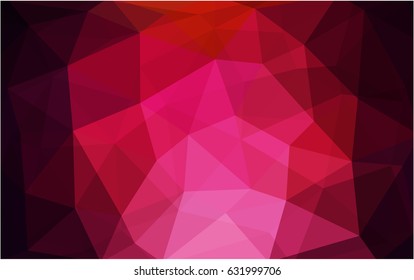 Dark Red vector polygonal illustration, which consist of triangles. Triangular design for your business. Creative geometric background in Origami style with gradient