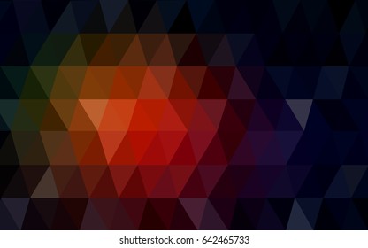 Dark Red vector polygonal illustration, which consist of triangles. Triangular design for your business. Creative geometric background in Origami style with gradient