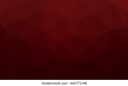 Dark Red vector polygonal illustration, which consist of triangles. Triangular pattern for your business design. Geometric background in Origami style with gradient. 