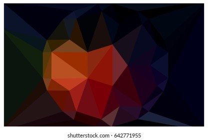 Dark Red vector polygonal illustration, which consist of triangles with a gemstone in center. Triangular design of a huge diamond for your business. Creative geometric background of gems.