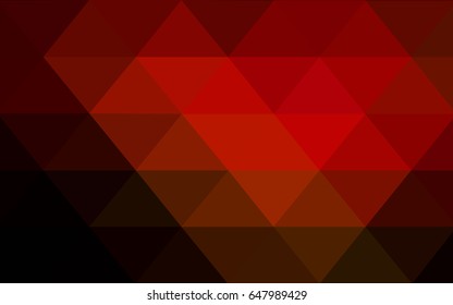 Dark Red vector polygonal illustration, which consist of triangles. Triangular design for your business. Creative geometric background in Origami style with gradient