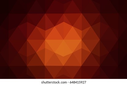 Dark Red vector polygonal illustration, which consist of triangles. Triangular design for your business. Creative geometric background in Origami style with gradient