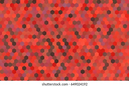 Dark Red vector polygonal illustration, which consist of hexagons. Hexagonal design for your business. Creative geometric background in Origami style with gradient