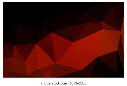 Dark Red vector polygonal illustration, which consist of triangles. Triangular design for your business. Creative geometric background in Origami style with gradient
