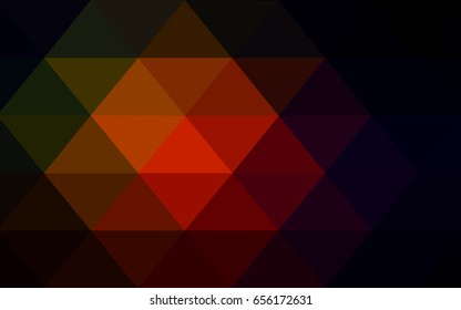 Dark Red vector polygonal illustration, which consist of triangles. Triangular design for your business. Creative geometric background in Origami style with gradient