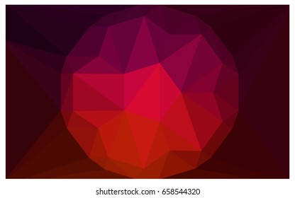 Dark Red vector polygonal illustration, which consist of triangles with a gemstone in center. Triangular design of a huge diamond for your business. Creative geometric background of gems.