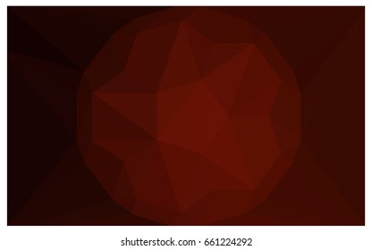 Dark Red vector polygonal illustration, which consist of triangles with a gemstone in center. Triangular design of a huge diamond for your business. Creative geometric background of gems.