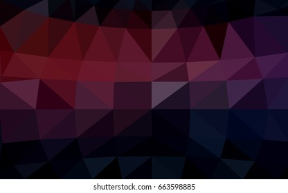 Dark Red vector polygonal illustration, which consist of triangles. Triangular design for your business. Creative geometric background in Origami style with gradient