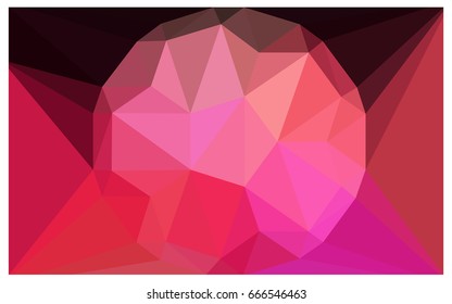Dark Red vector polygonal illustration, which consist of triangles with a gemstone in center. Triangular design of a huge diamond for your business. Creative geometric background of gems.
